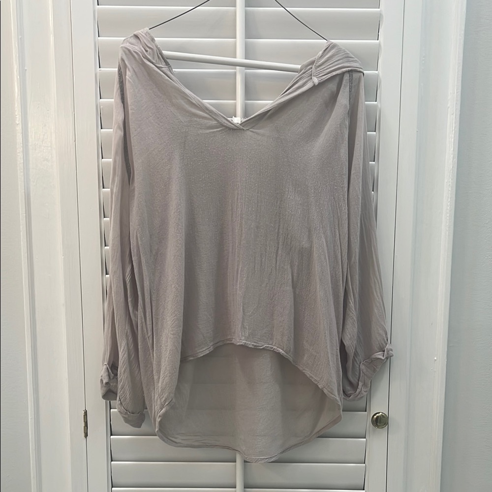Aiko Tan Sheer Long Sleeve Relaxed Top Relaxed